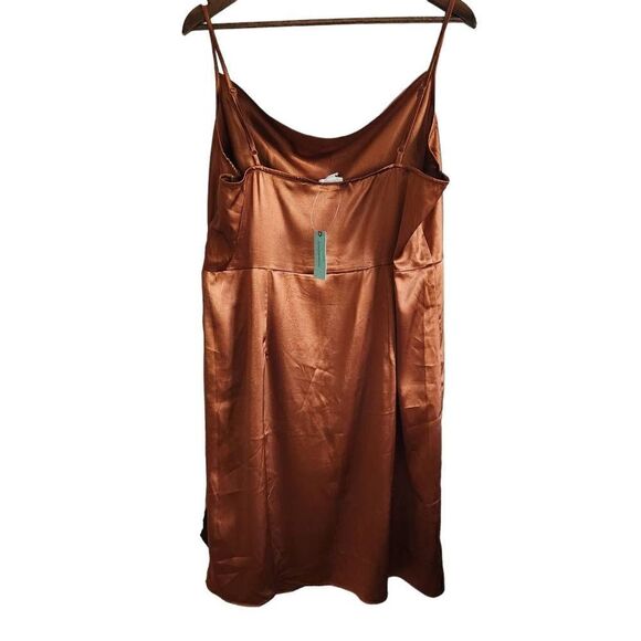 Anthropologie Slip Dress 16W Satin Plus Size Cowl Neck